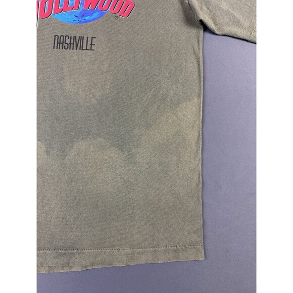 Rare Vintage 90s Planet Hollywood Nashville Faded Olive Green Shirt Logo Large - Picture 6 of 13